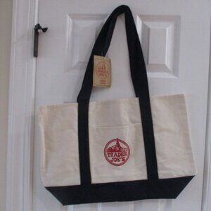 Trader Joe's Reusable Canvas Tote Bag Large NWT